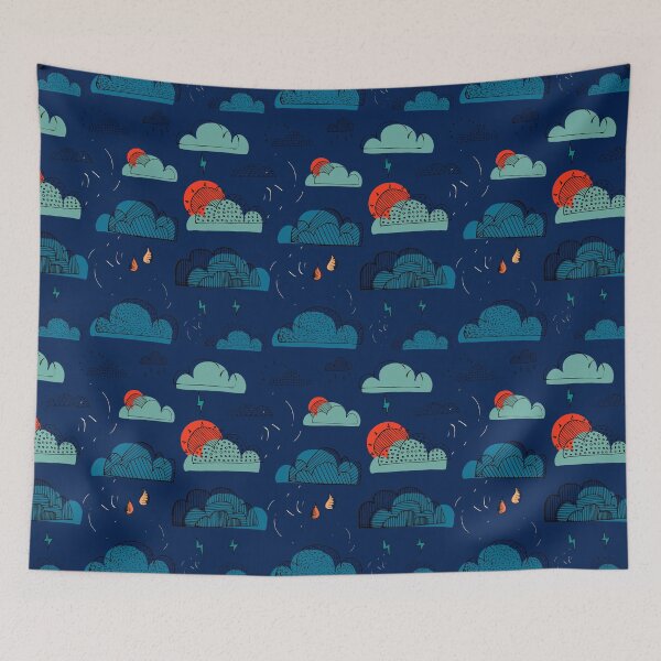 Item preview, Weather Patterns Clouds Midnight-Blue designed and sold by susycosta.