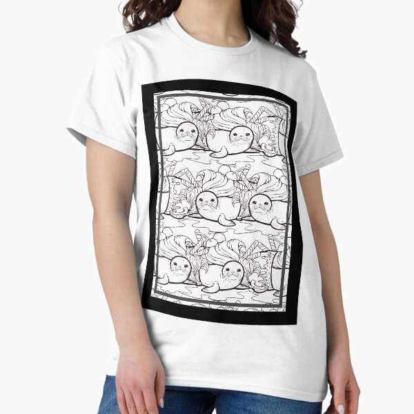 Item preview, Sundae Seal Line Art Seamless Surface Pattern Design designed and sold by ZaryaKiqo.