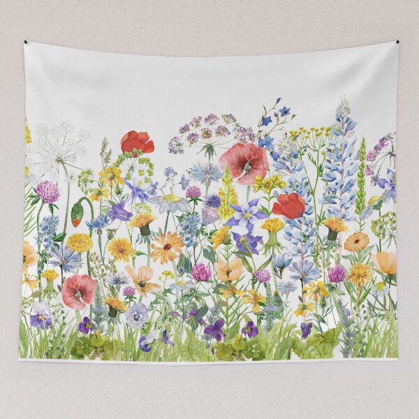 Item preview, Beautiful hand painted watercolor Summer wildflowers meadow Botanical Garden designed and sold by UtArt.
