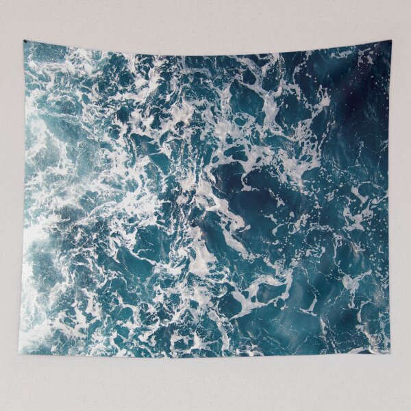 Item preview, Blue ocean waves summer print  designed and sold by KIKAIA  The Label.