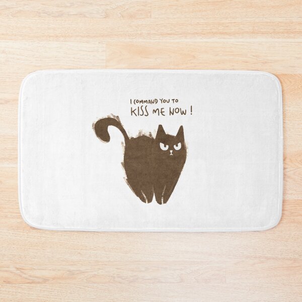 Item preview, Grumpy Cute Brown Cat Saying “Kiss Me Now!” designed and sold by Insidelilflower.
