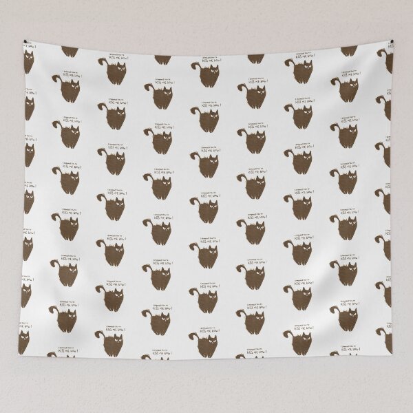 Item preview, Grumpy Cute Brown Cat Saying “Kiss Me Now!” designed and sold by Insidelilflower.