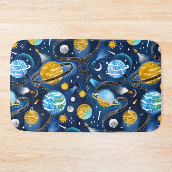 Item preview, Highway to Intergalactic Adventures - Navy Blue & Mustard Yellow designed and sold by TigaTiga.