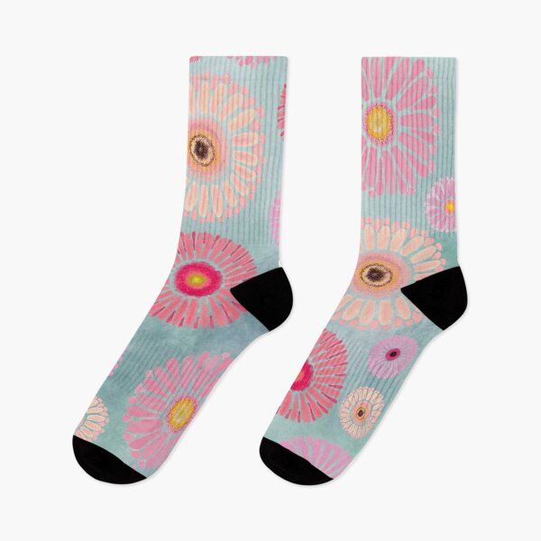 Item preview, Tender pink gerbera daisies with bluish background designed and sold by Pragonette.