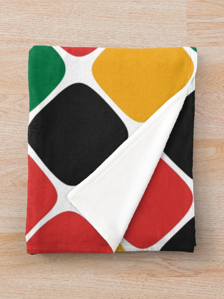Thumbnail 3 of 6, Throw Blanket, Diagonal Squircle Pattern (Rasta Colours) designed and sold by John Uttley.