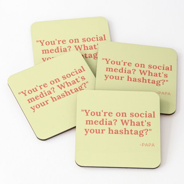 Item preview, You're On Social Media? What's Your Hashtag? Papa - Funny Fathers Day Gifts 2024 (Red Design) designed and sold by DrawingBoard.