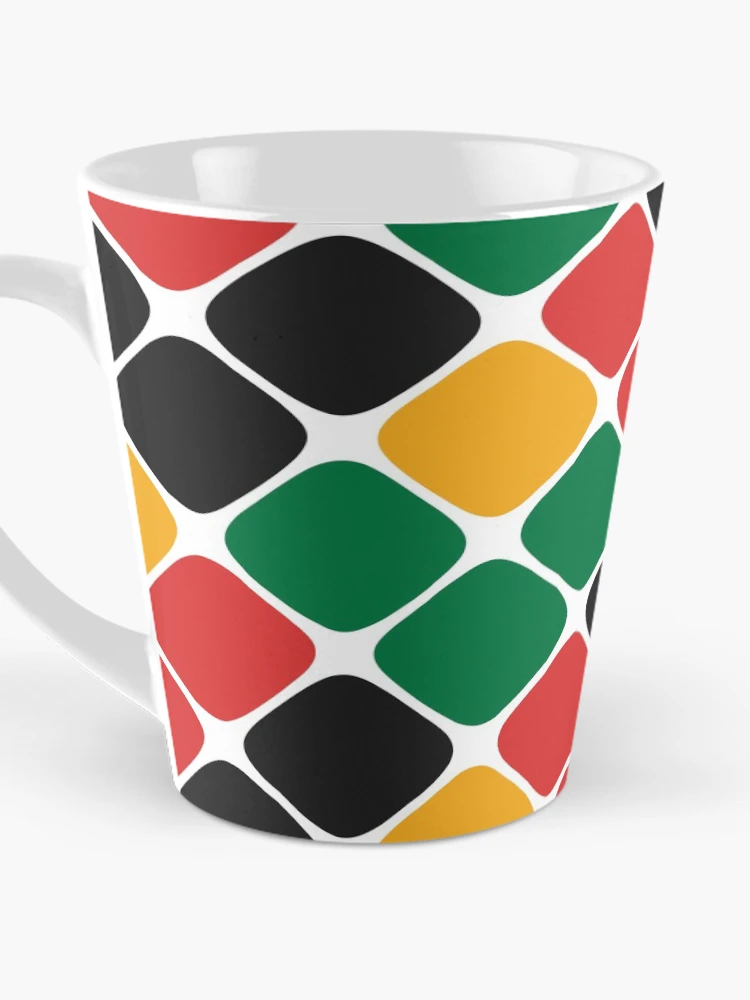 Thumbnail 3 of 4, Coffee Mug, Diagonal Squircle Pattern (Rasta Colours) designed and sold by John Uttley.