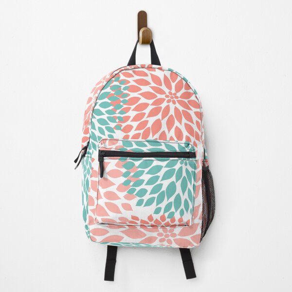 Item preview, Dahlia Floral - Coral Teal designed and sold by Shelley Winters.