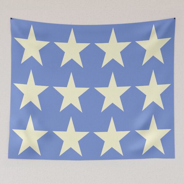 Item preview, Large CREAM and DANUBE BLUE STARS designed and sold by RachelMacht.