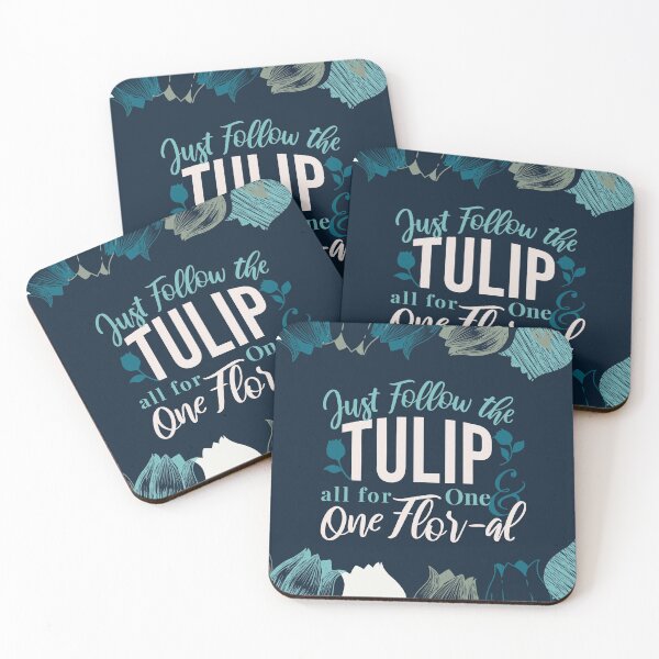 Item preview, Vintage Blue Tulip Floral Quotes Design and Pattern  designed and sold by FlinArt.