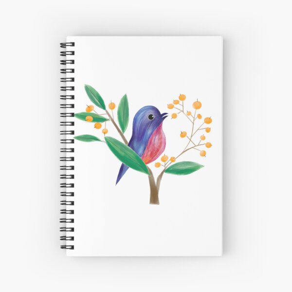 Bird in the spring Spiral Notebook