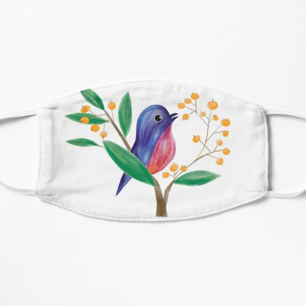 Bird in the spring Flat Mask