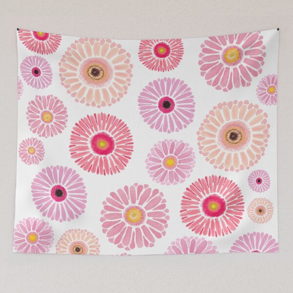 Item preview, Vivid pink gerbera daisies colourful blooming flowers designed and sold by Pragonette.