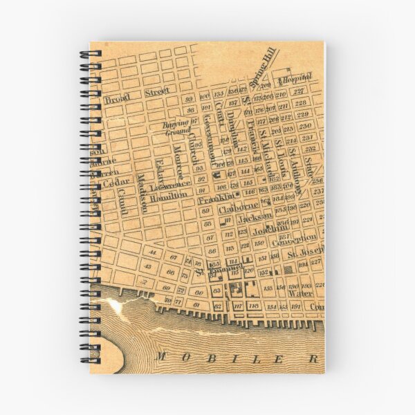 Item preview, Vintage Map of Mobile Alabama (1840) designed and sold by BravuraMedia.