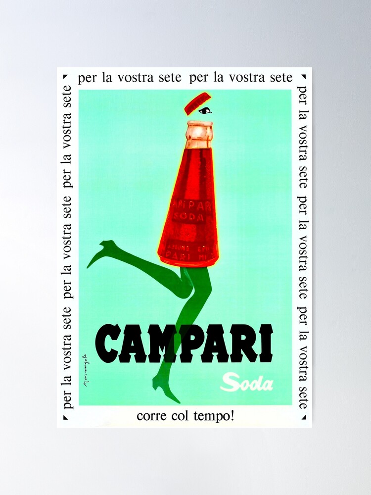 Campari Soda Wall Print, Retro Advertising Print, Italy Campari Soda  Print Vintage Advertising, Campari poster Poster for Sale by IvintageArt