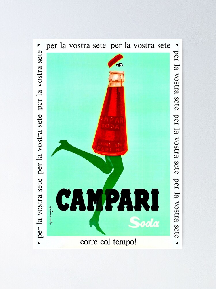 Campari Soda Wall Print, Retro Advertising Print, Italy Campari Soda  Print Vintage Advertising, Campari poster Poster for Sale by IvintageArt