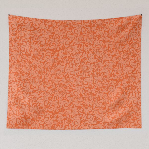 Item preview, Citrus Mandarin Orange Clementine Damask designed and sold by KrisInStitches.