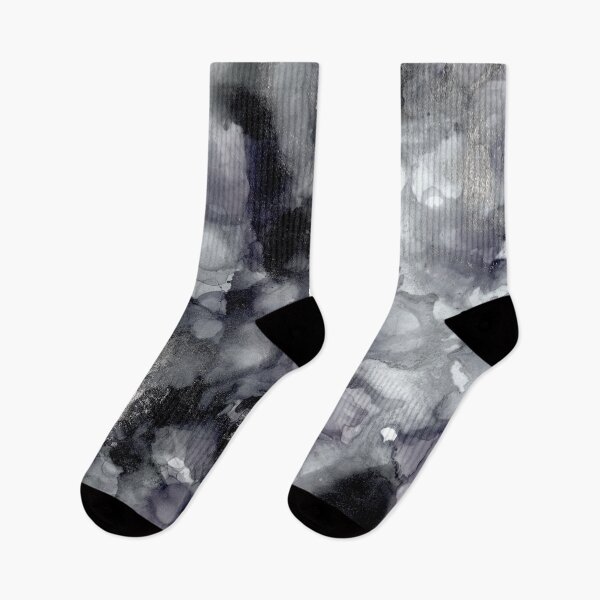 Item preview, BLACK MAGIC - Grey, Navy and Black Abstract Art Print designed and sold by Gccartworks.
