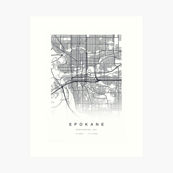 Item preview, Spokane, Washington USA Map Poster designed and sold by TheZenSprout.