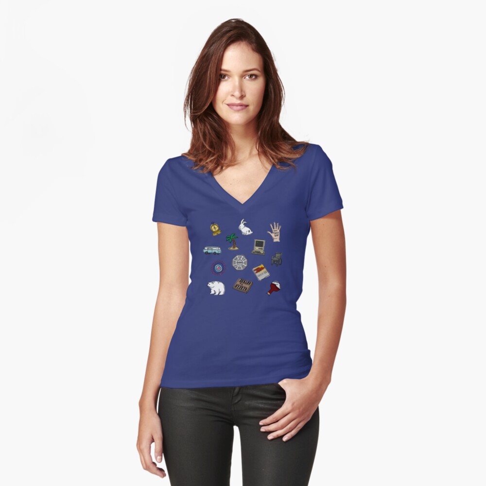 Item preview, Fitted V-Neck T-Shirt designed and sold by halfabubble.