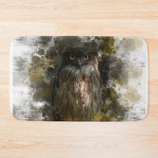 Item preview, Brown fish Owl with Glowing eyes  designed and sold by Soban Raj.