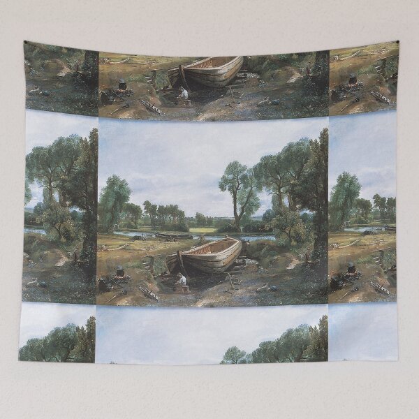 Item preview, Boatbuilding oil canvas John Constable 1814 designed and sold by Vintage Designs +.