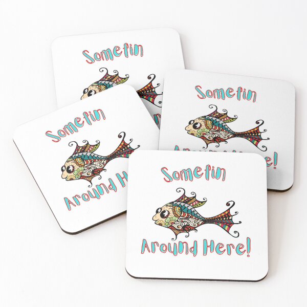 Item preview, Somefin Fishy Around Here! Funny Beach Saying designed and sold by Red-ElYoubi.