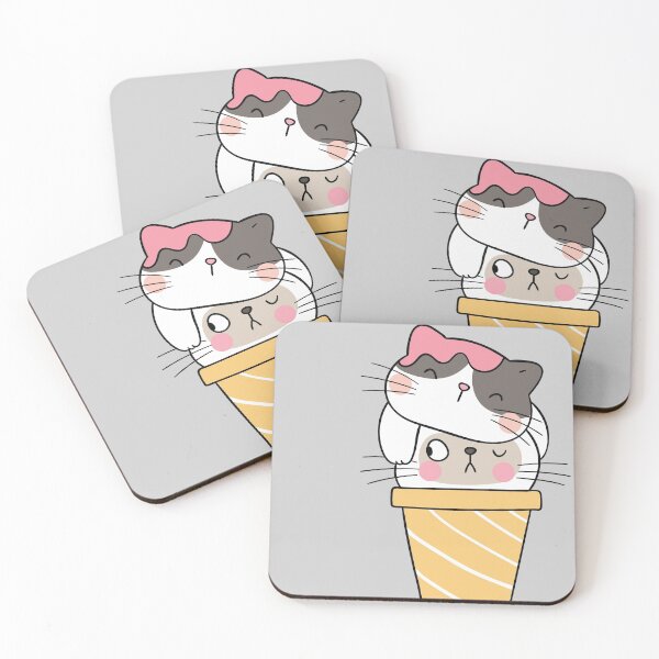 Item preview, Two Cute Cat Ice Cream designed and sold by dewi5.