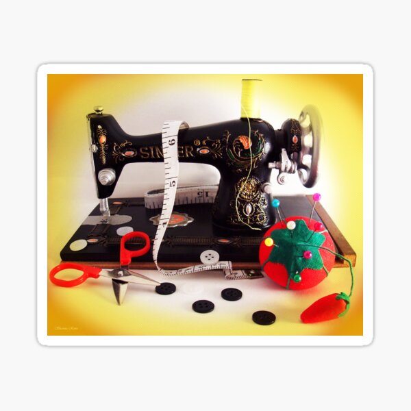 Mini máquina de coser vintage Pegatina