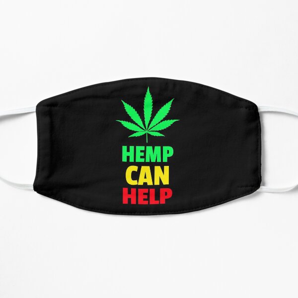 Hemp Can Help Marijuana Leaf Flat Mask