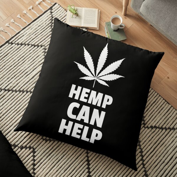 Hemp Can Help Marijuana Leaf Floor Pillow