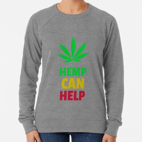 Hemp Can Help Marijuana Leaf Lightweight Sweatshirt