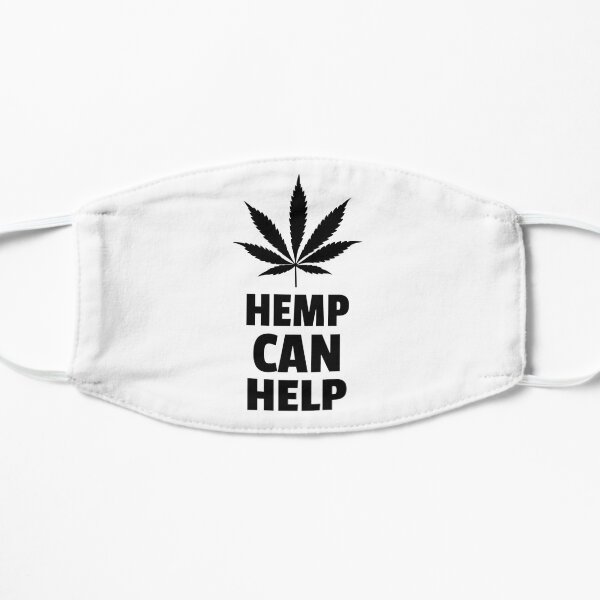 Hemp Can Help Marijuana Leaf Flat Mask