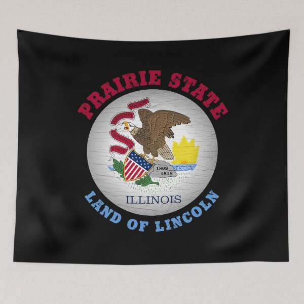 Item preview, ILLINOIS PRAIRIE STATE FLAG designed and sold by Madjack Tees Kiwi SuperStore.