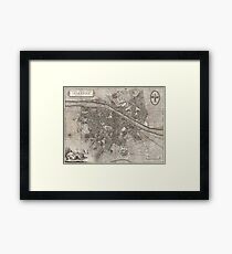 Vintage Map of Florence Italy (1847) Framed Print