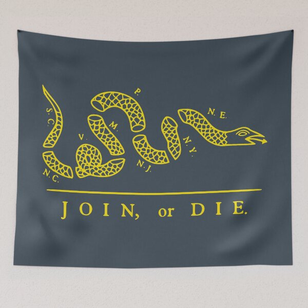 Item preview, The Join (Benjamin Franklin 'Join, or Die' political cartoon') - Yellow designed and sold by franklinprintco.