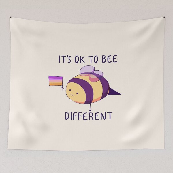 Item preview, It's Ok To Be Different, Trixic Pride Bee Pun  designed and sold by ForTheFrogWar.
