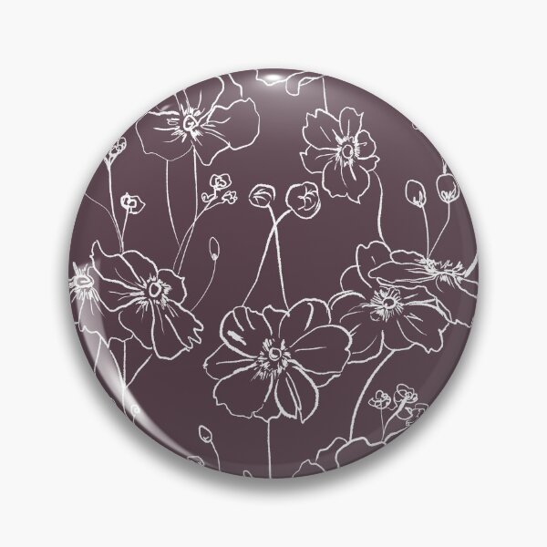 Item preview, Wild Roses Pattern Dark Mauve designed and sold by Anis Illustration.