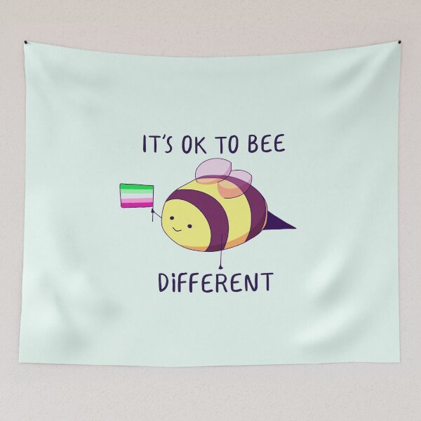 Item preview, It's Ok To Be Different, Abrosexual Pride Bee Pun  designed and sold by ForTheFrogWar.