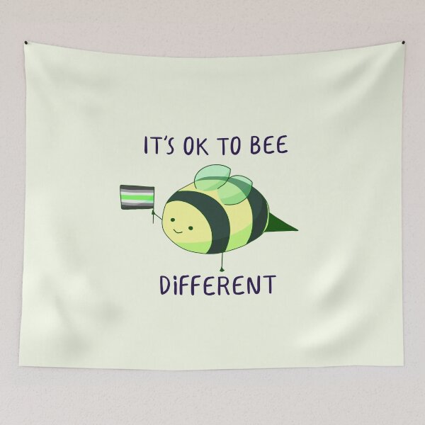 Item preview, It's Ok To Be Different, Agender Pride Bee Pun  designed and sold by ForTheFrogWar.