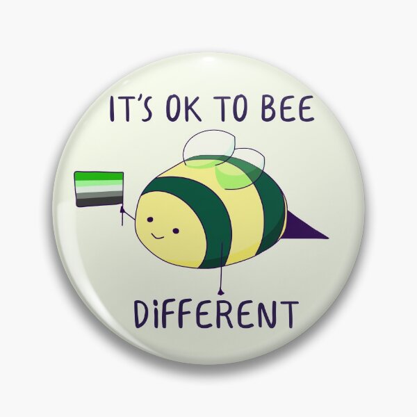 Item preview, It's Ok To Be Different, Aromantic Pride Bee Pun  designed and sold by ForTheFrogWar.