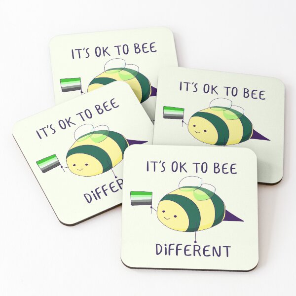Item preview, It's Ok To Be Different, Aromantic Pride Bee Pun  designed and sold by ForTheFrogWar.