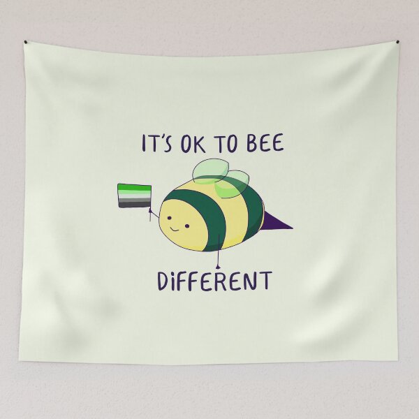 Item preview, It's Ok To Be Different, Aromantic Pride Bee Pun  designed and sold by ForTheFrogWar.