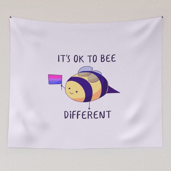 Item preview, It's Ok To Be Different, Bisexual Pride Bee Pun  designed and sold by ForTheFrogWar.