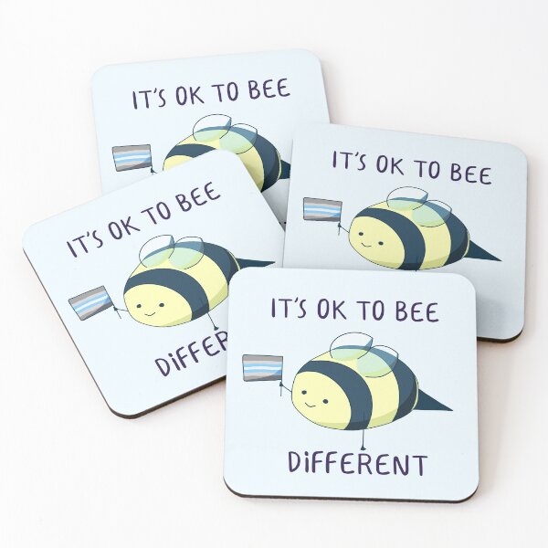 Item preview, It's Ok To Be Different, Demiboy Pride Bee Pun  designed and sold by ForTheFrogWar.
