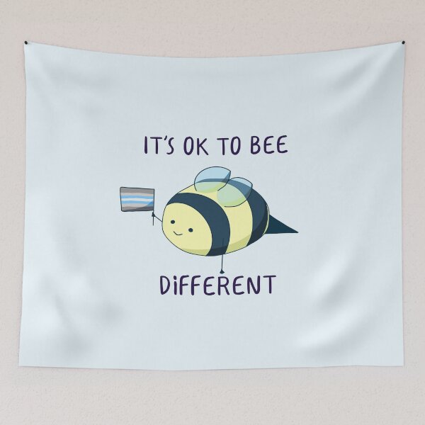 Item preview, It's Ok To Be Different, Demiboy Pride Bee Pun  designed and sold by ForTheFrogWar.