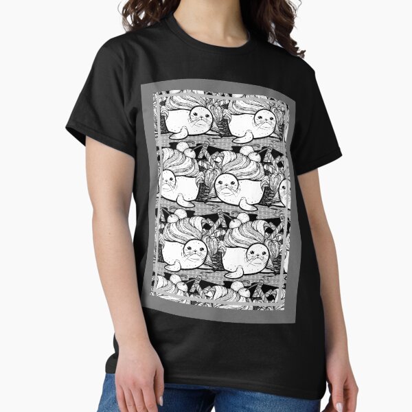 Item preview, Sundae Seal Line Art Seamless Surface Pattern Design designed and sold by ZaryaKiqo.