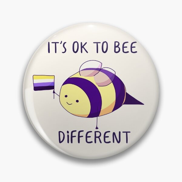 Item preview, It's Ok To Be Different, Nonbinary Pride Bee Pun  designed and sold by ForTheFrogWar.