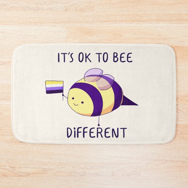 Item preview, It's Ok To Be Different, Nonbinary Pride Bee Pun  designed and sold by ForTheFrogWar.