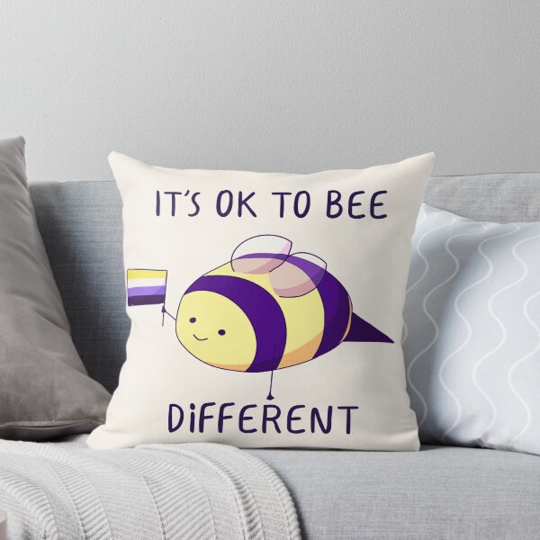 Item preview, It's Ok To Be Different, Nonbinary Pride Bee Pun  designed and sold by ForTheFrogWar.